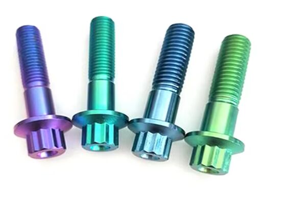 M10x1.25 Gr5 Alloy Aluminum Anodized Titanium Rims 12 Point Flange Metal Bolt Full Thread